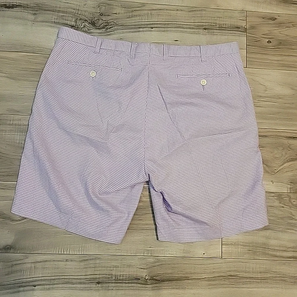 Polo Ralph Lauren Shorts Mens 36 Lavender White Gingham Check Cotton‎ VGT Preppy